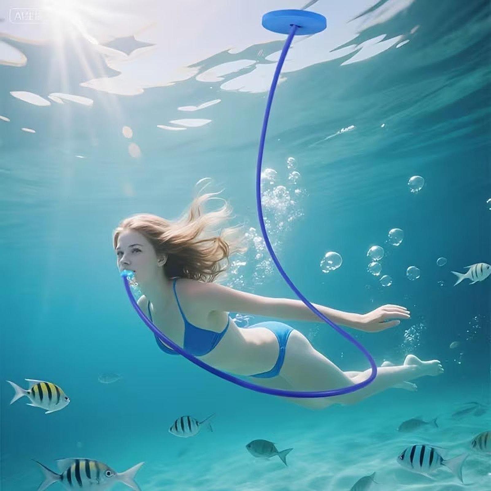 Aquatic Sports Equipment - Dalış Şnorkeli Silikon Taşınabilir Tam Kuru