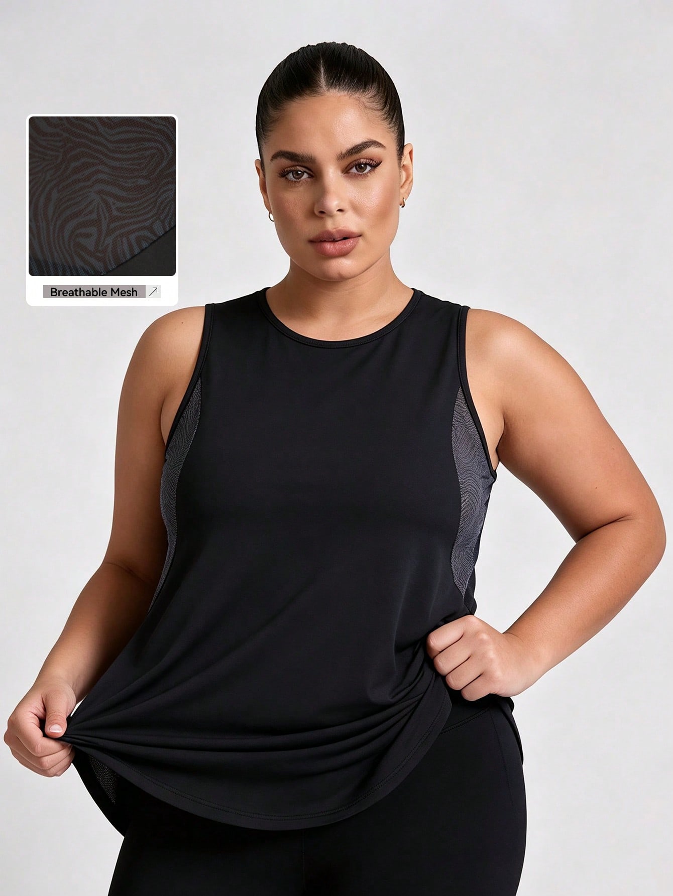 Aquatic Gym - Artı Boyutu Örgü Tank Top Kadın